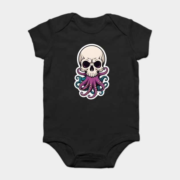 Octopus Skull 1 Baby Bodysuit by Grave Digs